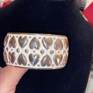 Brighton White Enamel hinge bracelet